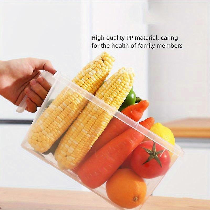 Refrigerator Storage Bin, Large Capacity Melon And Fruit Preservation Box With Handle, Refrigerator Sorting Box, Kitchen Specific Food Storage Box, Ho