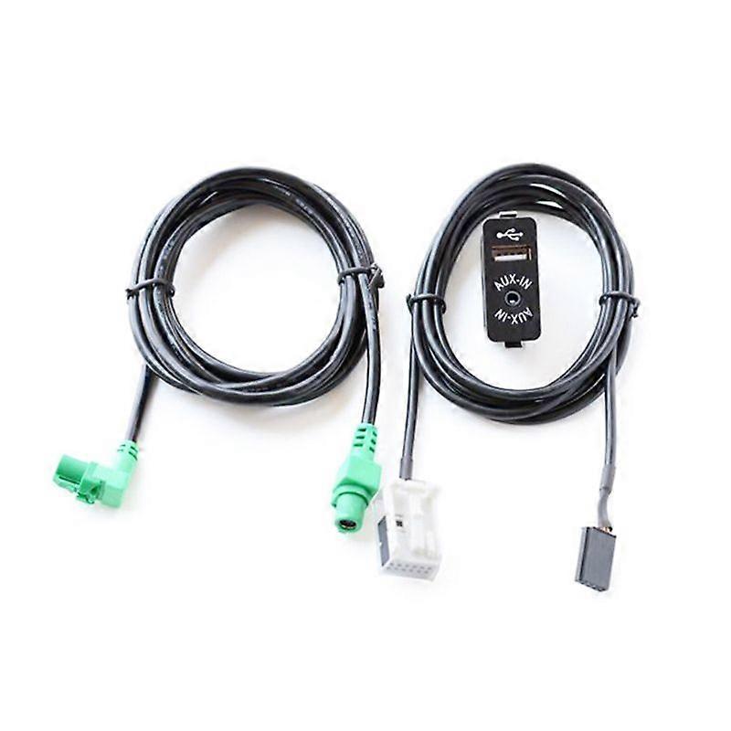 Aux USB Car Socket Switch Audio + Kabel För BMW E60 E61 E63 E64 E87 E90 E70 F25 U1jf