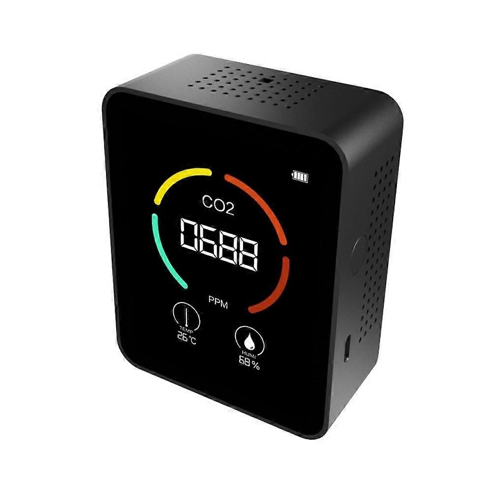 3-in-1 CO2 Temperature Humidity Meter TVOC Detection with LCD Display Air Quality Monitor Portable C
