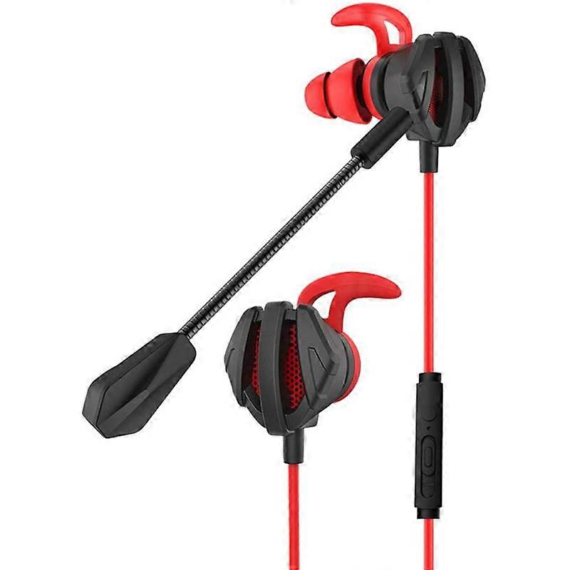 Gaming Wired Headset 3.5mm Headset with Microphone, for Mobile Phone 3D Headset, for Tablet Laptop Red