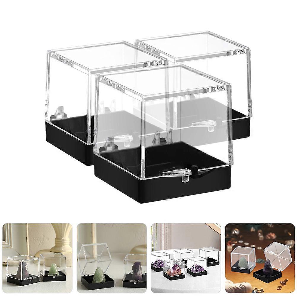 3pcs Clear Specimen Display Boxes Specimen Containers Reusable Sample Storage Boxes