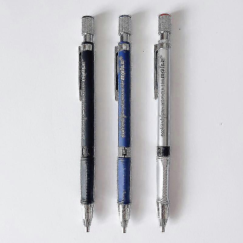 3 Pcs 2b Pencils, 2.0mm Pencils For Art Drawing, Writing, Exam Mechanical Pencils (blue, White And Black)