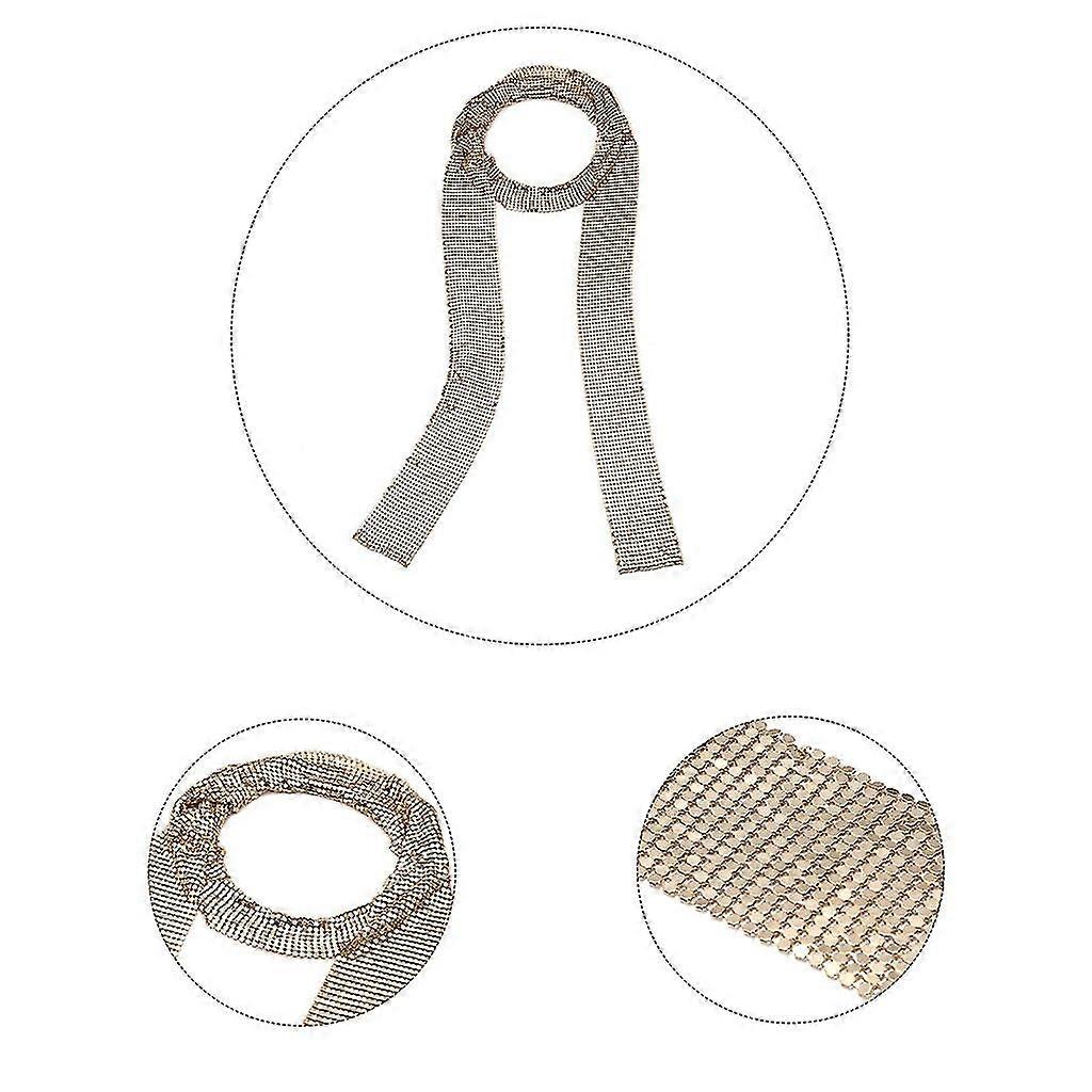 thumbnail image 3 of FeiKong Pañuelo brillante con lentejuelas de metal para el cuello, pañuelo largo y ajustado para mujer, Yvan, 3 of 5
