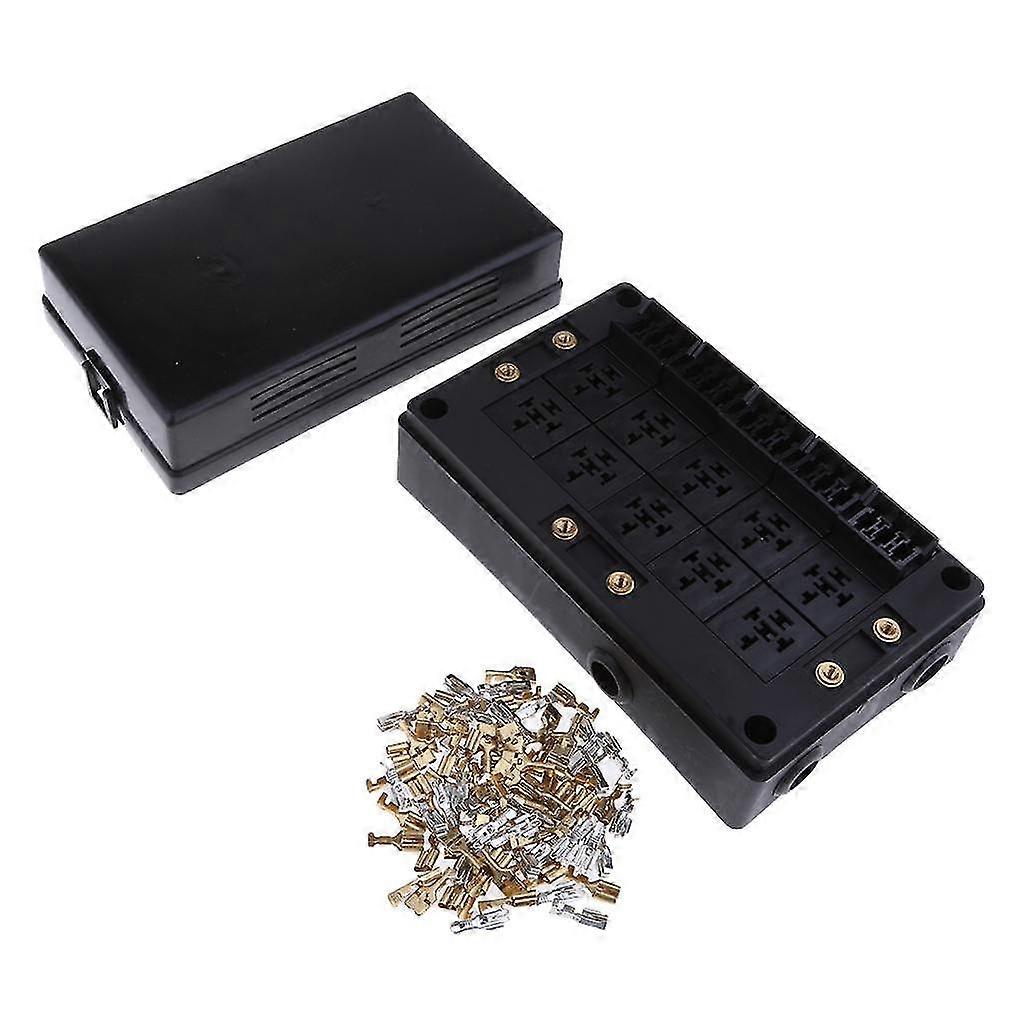 Black dual input stud automotive holders terminal