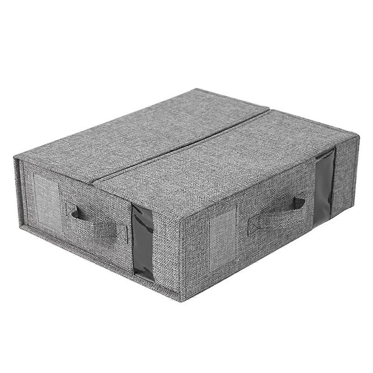 Bed Sheet Storage Box Clothing Sheet Organizer Wardrobe Blanket Quilt Cover Storage Box Gray