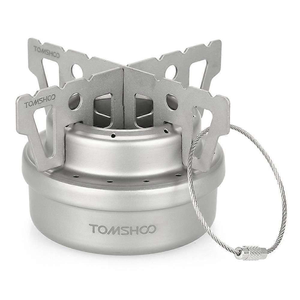 TOMSHOO Outdoor Titanium Alcohol Stove & Rack Combo Set Mini Ultralight Portable Liquid Alcohol Stove with Cross Stand Stove Rack Support Stand