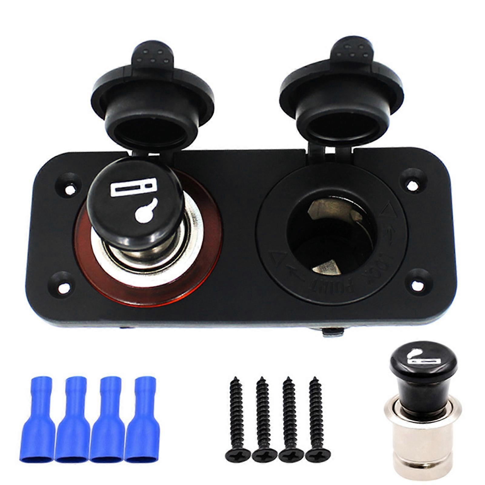 Car Cigarette Lighter Splitter Splash-proof Panel Design Suitable for Car RV Boat Marine