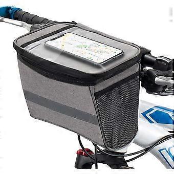 Bike Basket Front Bag - Bike Handlebar Insulated Cooler Bag with Cup Holder, Waterproof Bicycle Storage Bag 2.75L for Adult Mountain Road Bikes with 8