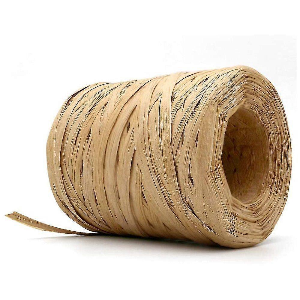 200m Natural Raffia Paper Ribbon, Raffia Paper Cord, Wrapping Cord For Craft Projects, Gift Wrapping, Weaving And Gardening