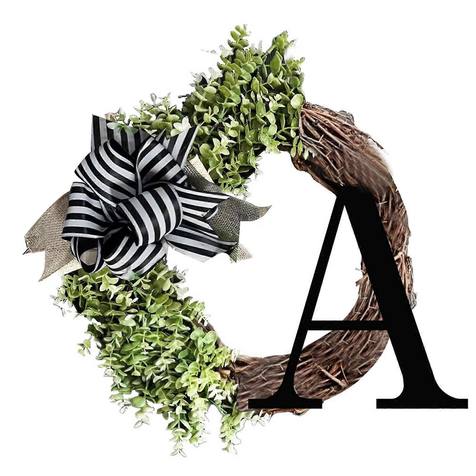 Last Name Year Round Front Door Wreath,Decorative Hanging Plaques In Front Of The Door