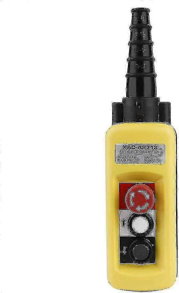 Interruptor de controle de içamento do guindaste, controlador de hasteamento de suspensão Xac-a2713 com interruptor de botão de pressão do guindaste de corrente com parada de emergência (2 botões)