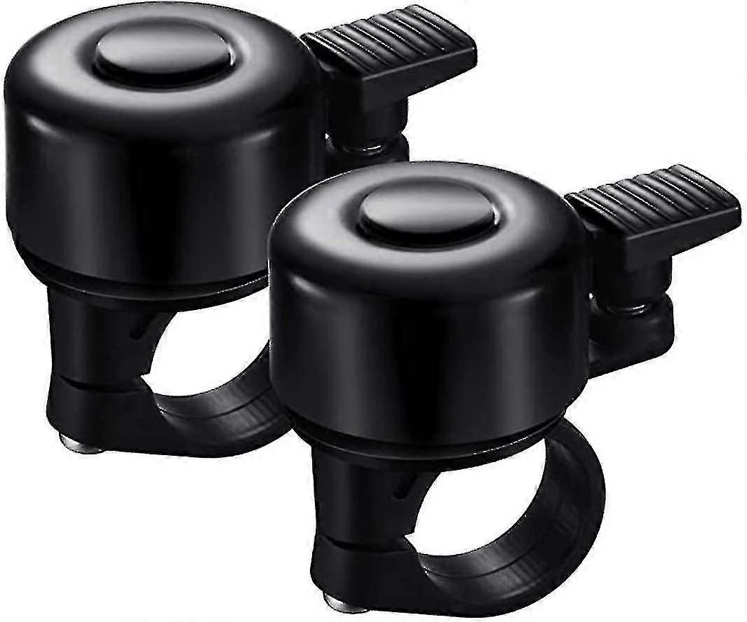2pcs Aluminium Alloy Bicycle Bell With Clear Loud For 21-23 Mm Handlebarsblack