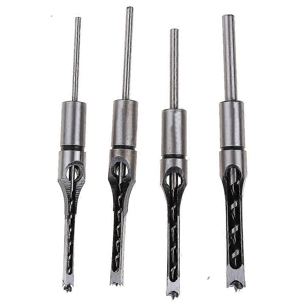 4pcs Woodworking Square Hole Drill Bits,mortise Chisel Hole Saw Drill Bit Set