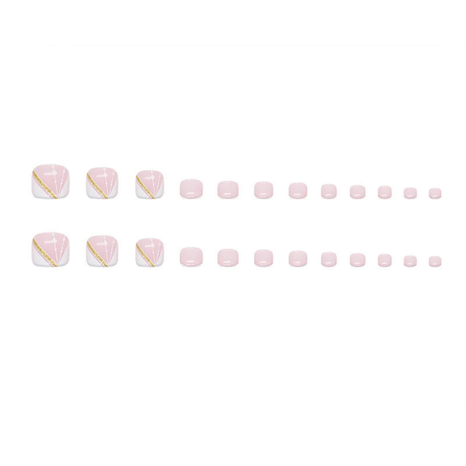 White Geometrical Shape False Nails Lightweight Durable False Nails