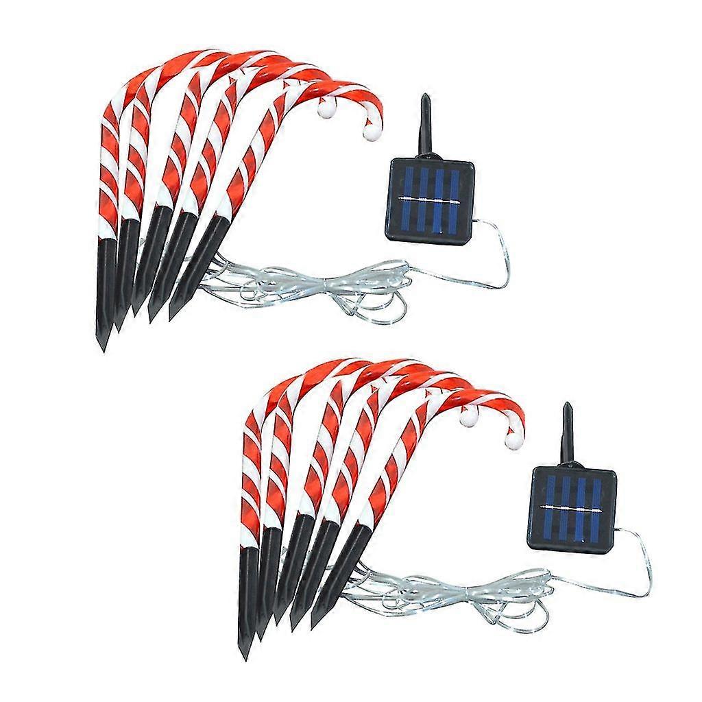 Candy Cane Solar Powered Light Garden Light Led Light Patio Decor 2 Set