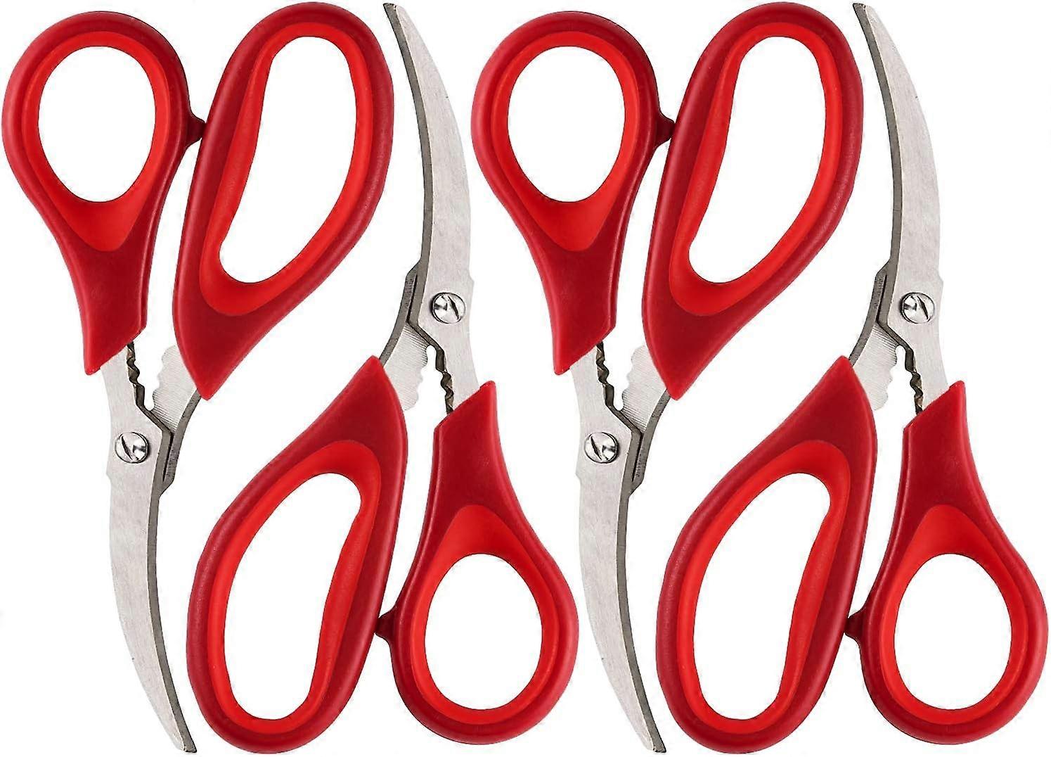 Kitchen Seafood Scissors for Crab Legs, 4 Pack Crab Leg Scissors Lobster Shell Cracker, Lobster Shrimp Crayfish Crawfish Scissors Fish Scissors, Seaf