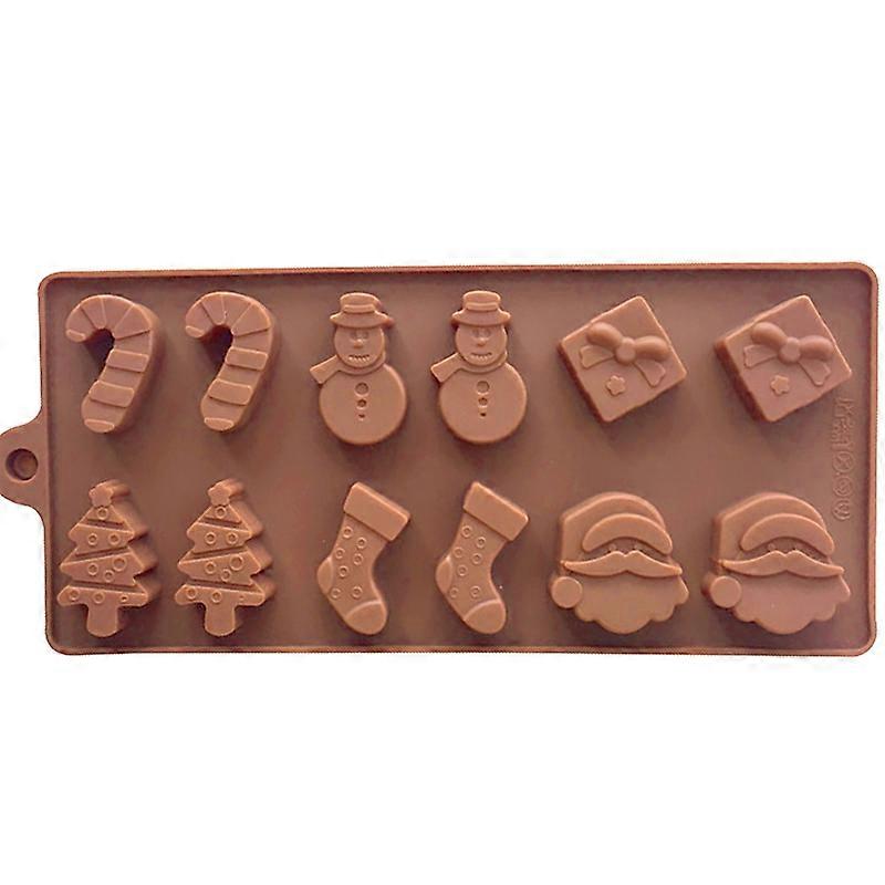 Chocolate Mold Non-Stick Anti-Crack Silicone Christmas Elements Design Baking Tray for Home