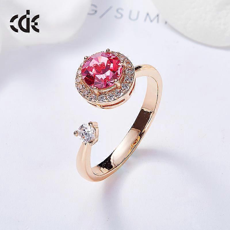 Crystal Anxiety Relief Spinning Ring, Round