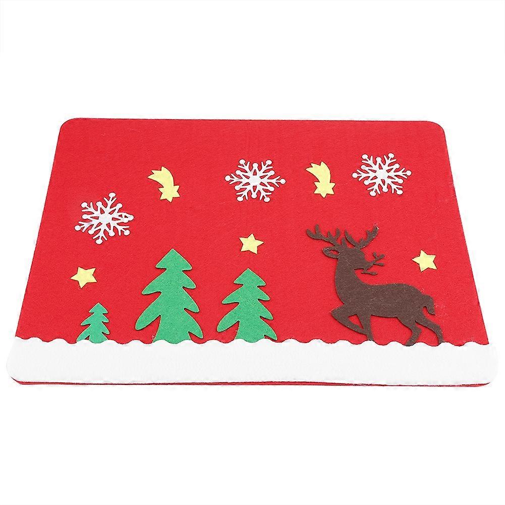 Non-woven Fabric Christmas Element Tableware Pad Cushion for Restaurant Hotel(Deer)