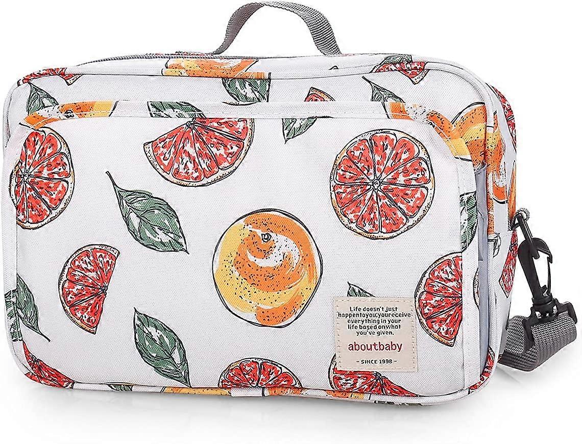 Pram Buggy Bag Organiser & Stroller Organiser,Large Stroller Storage with Deep Cup Holder(Grapefruit)