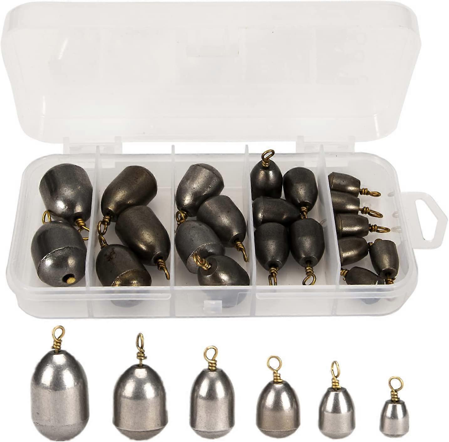 Fishing Sinkers, 20 Pcs Sea Fishing Weights Iron Sinker,5 Sizes