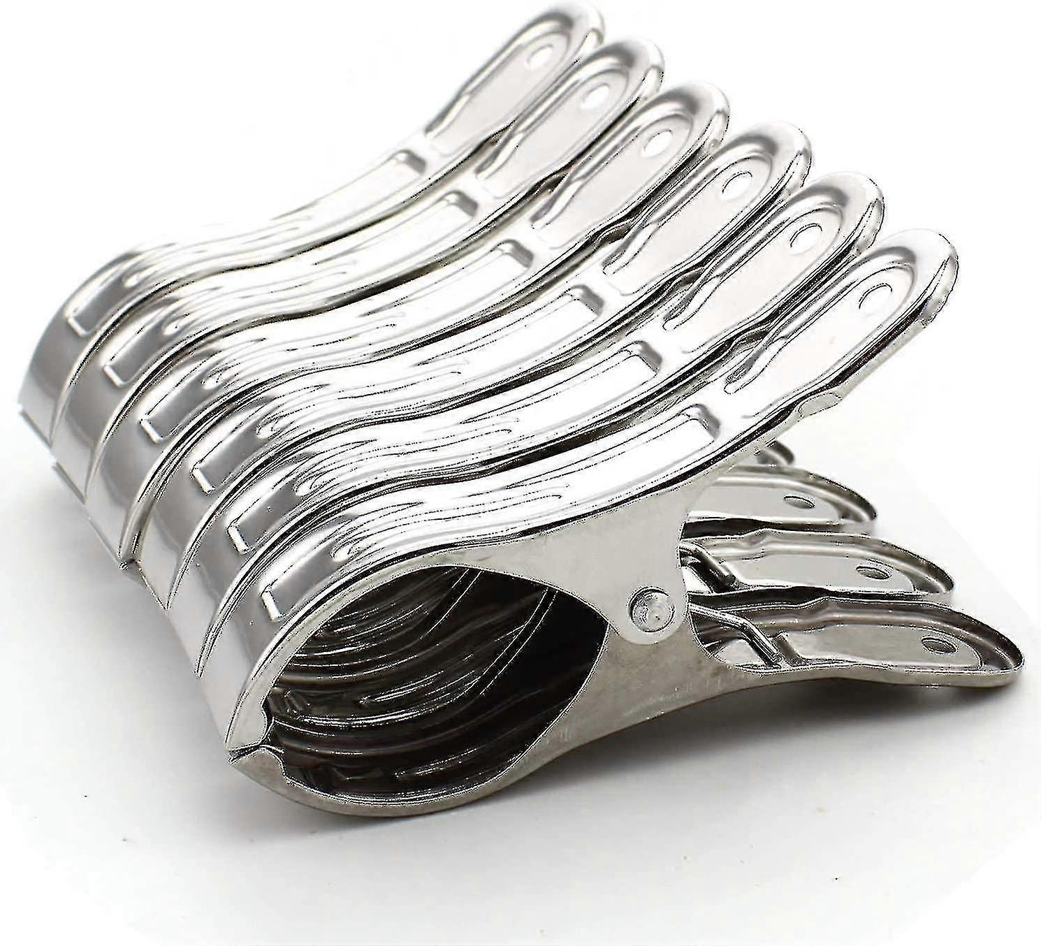 6 Pcs Large Beach Towel Clips Stainless Clothespins Beach Towel Clips
