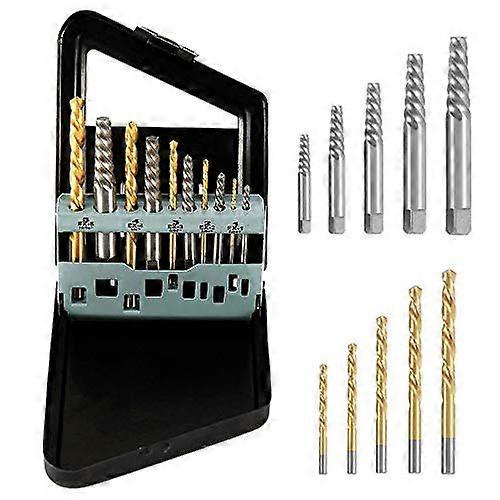 10 Pcs Screw Extractor and Left Hand Cobalt Drill Bit Set