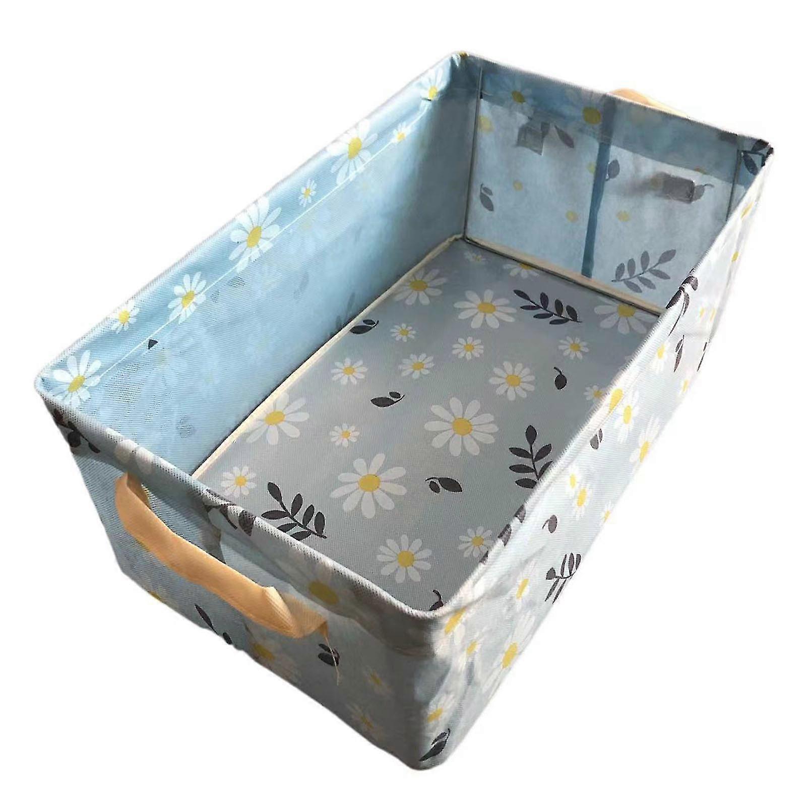 Daisies Pattern Pants Storage Box Large Capacity Stackable Storage Case for Bedroom
