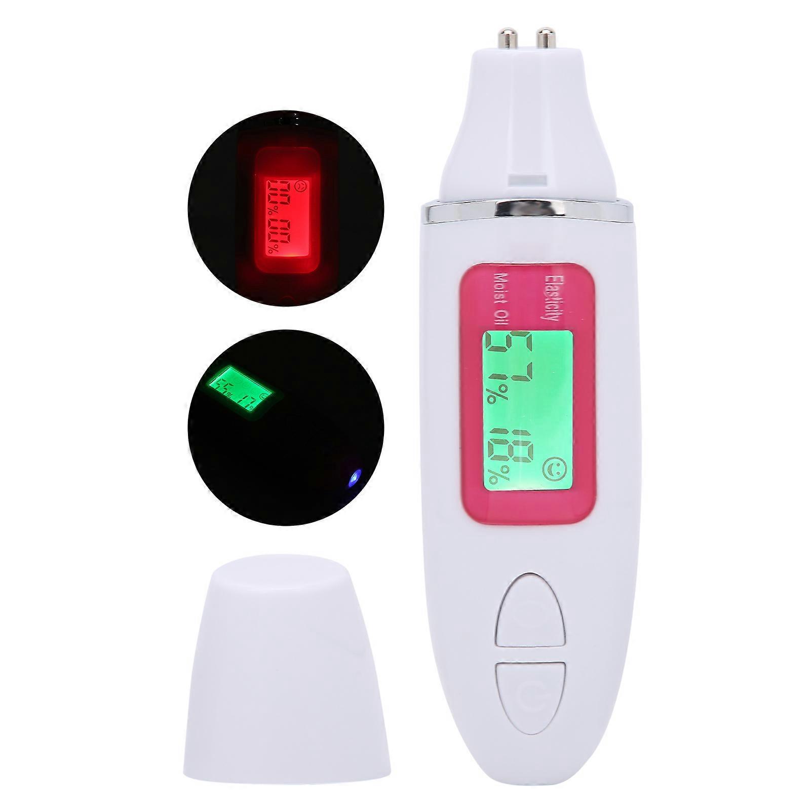 Multifunctional Skin Moisture Tester LCD Display Facial Skin Water Oil Sensor AnalyzerWhite
