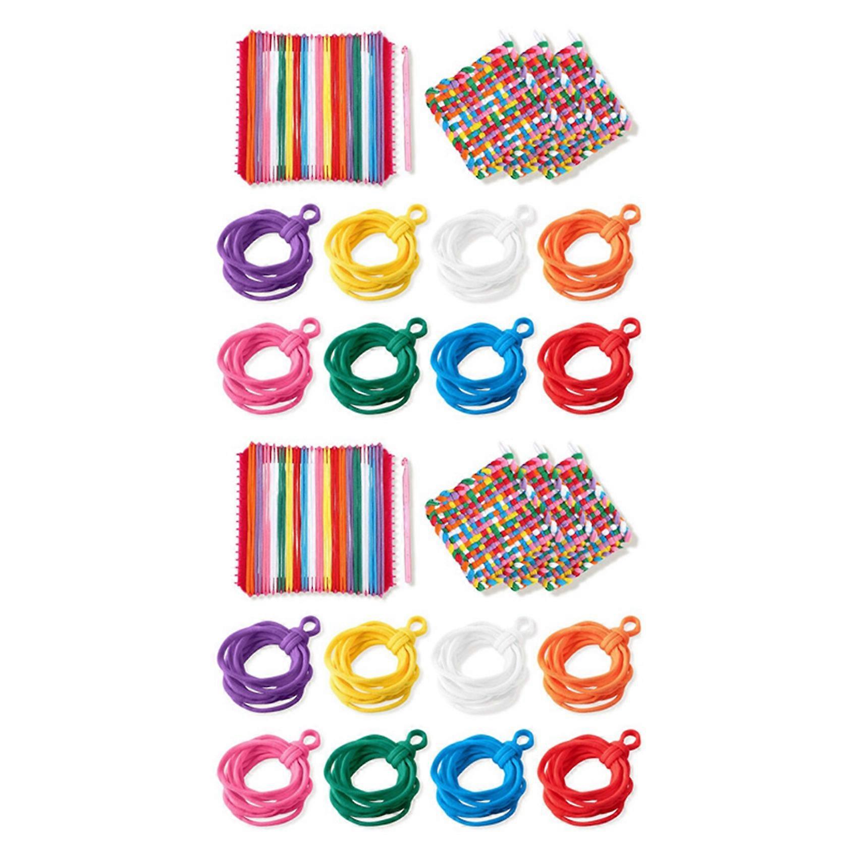 384 Pieces Loom Potholder Loops Weaving Loom Loops Weaving Craft Loops with Multiple Colors for DIY