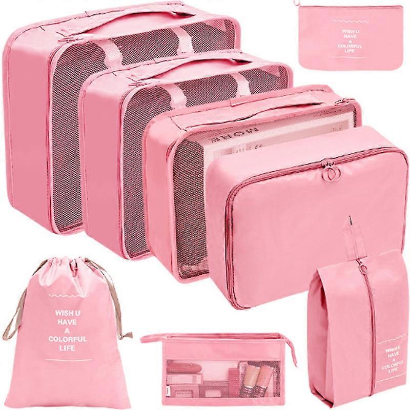 8 Set Packing Cubes Bagagepackningsarrangörer för resetillbehör