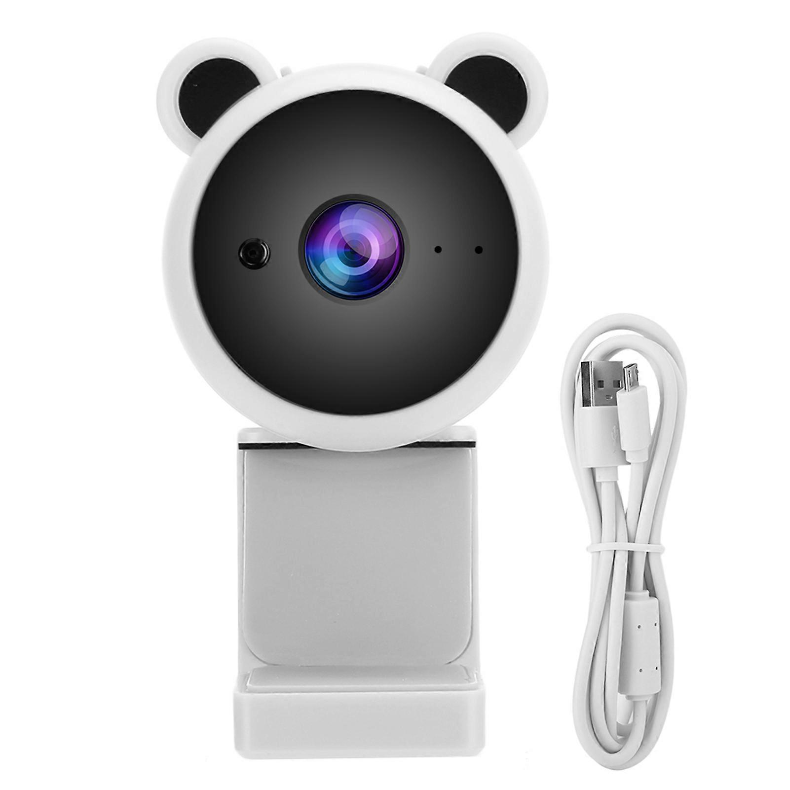 1080P HD USB Computerkamera Videoaufzeichnung Digitale Webcam Eingebautes Mikrofon für Live-Übertragung (Weiß)
