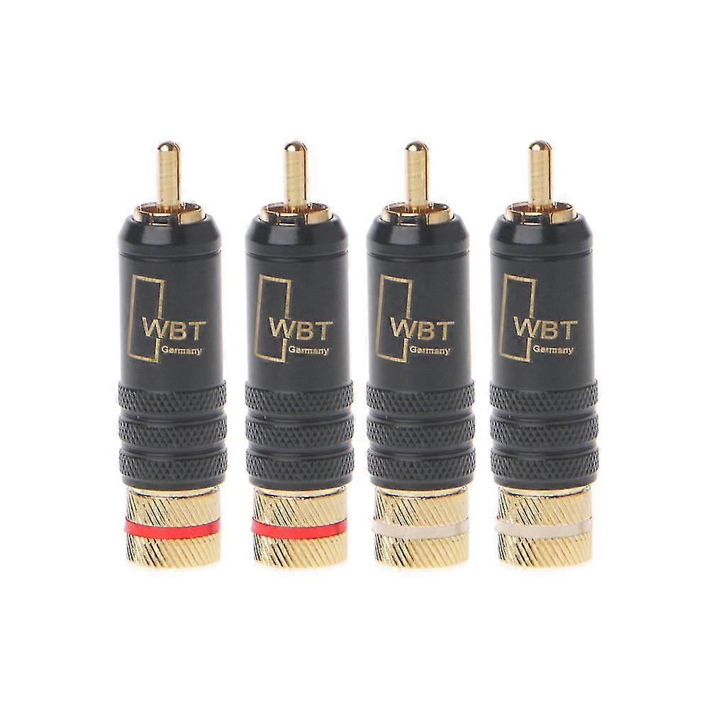 4 個 WBT-0144 金メッキ RCA プラグロックはんだ付け O/ ビデオプラグコネクタ