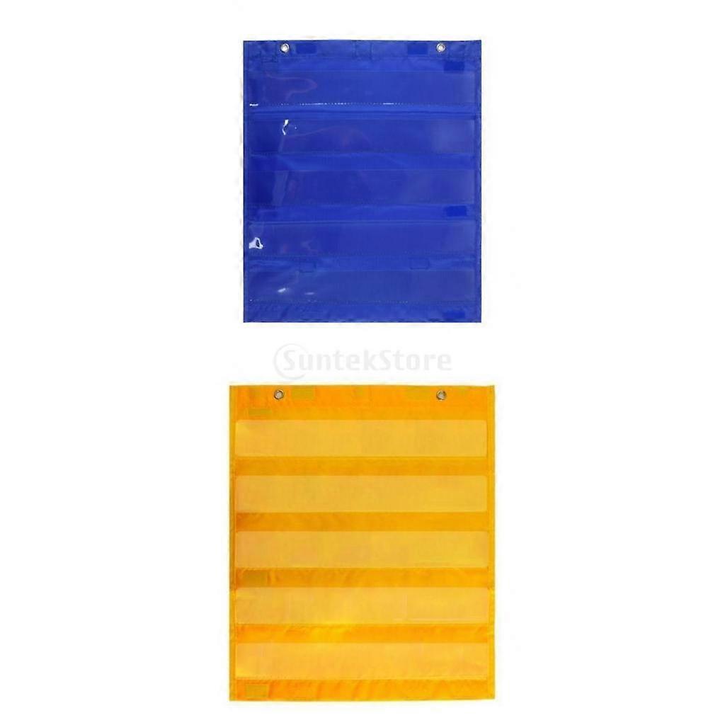 2x Magnetic Pocket Chart Hanging Office Schedule Pocket Chart Reusable