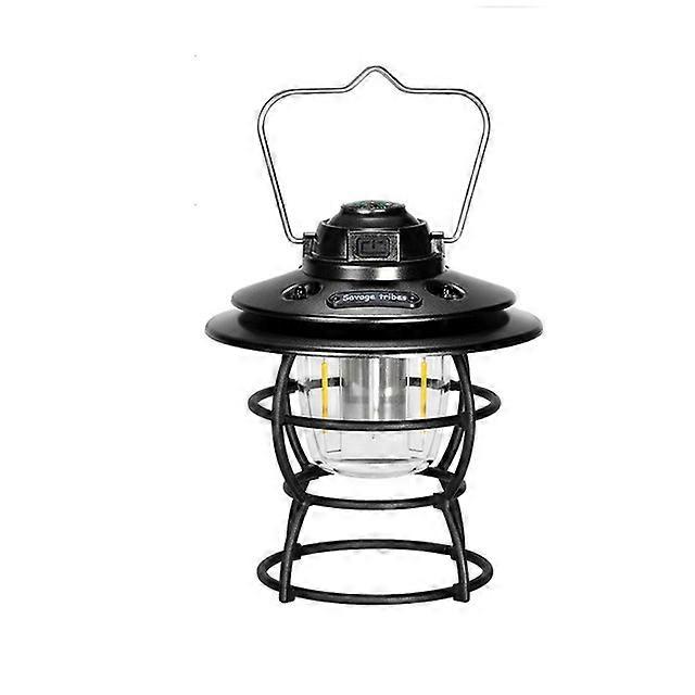 Portable Retro Hanging Lanterns 3 Gear USB Rechargeable Camping Tent Light Travel Emergency Outdoor Camping Lights with Compass
