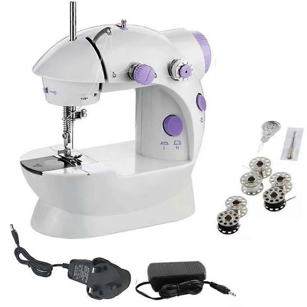 Portable Mini Sewing Machine with Adjustable Double Threads and Two Speeds