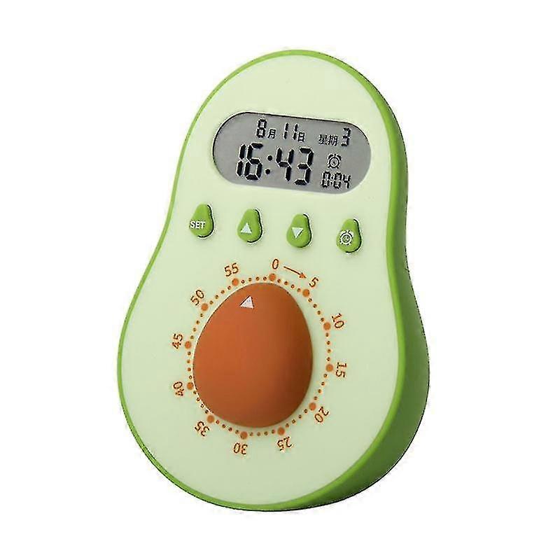 Creative Avocado Time Manager Multifunctional Student Electronic Clock with Calendar Kitchen Mechanical Countdown Timer