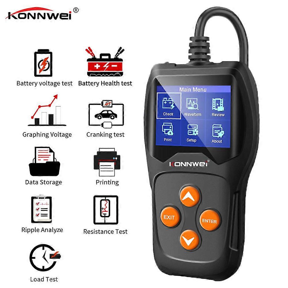 12V 2000CCA Professional Car Battery Tester 12 Volts Battery Analysis Tools for Car Battery Quick Diagnostic Cranking Charging