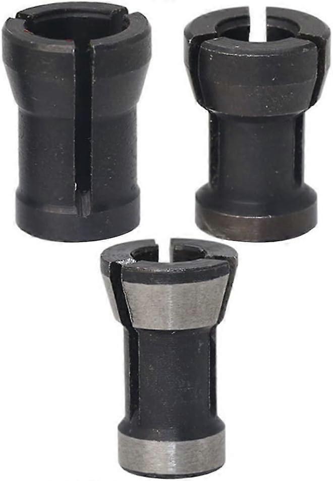 Router Collet Chuck Adapter Chuck Clamp Adapter Router Bit Collet Pieces for Woodworking Woodworking Milling Cutter(black)(3pcs)