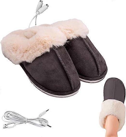 Heated Slippers Foot Warmers For Winter, USB Fast Heating Plush