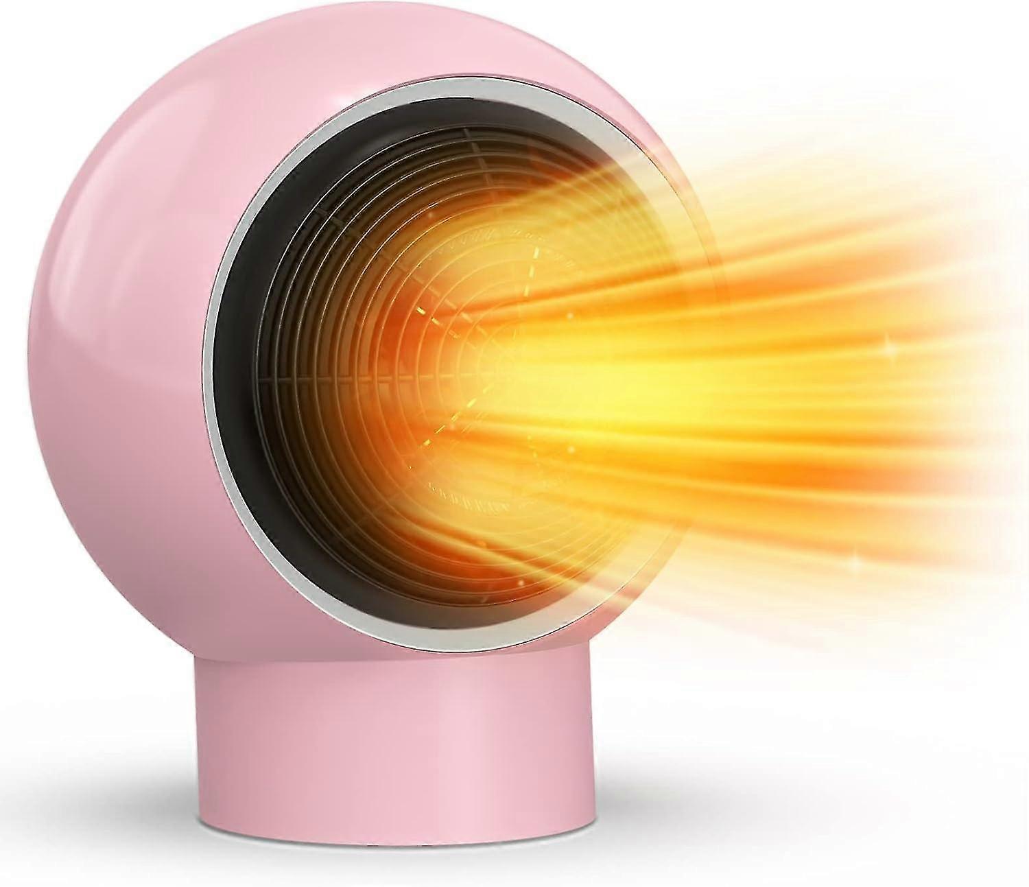 Termoventilatorepink), Riscaldatore a basso consumo con protezione contro il surriscaldamento, Riscaldatore elettrico a riscaldamento rapido 3s per camera da letto, ufficio a casa