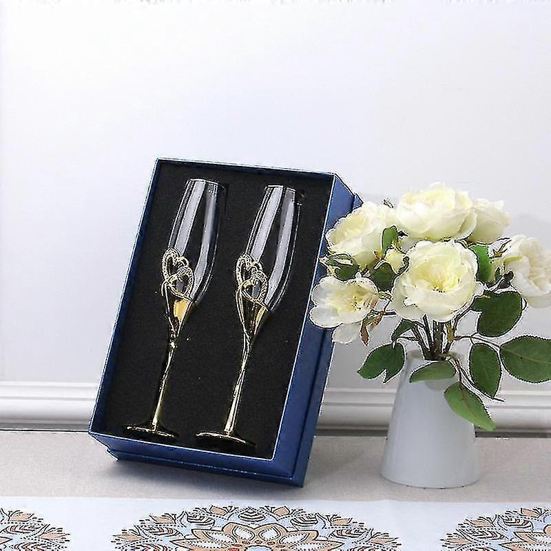 結婚式のワイングラス手作りの花嫁と花婿トーストフルートフルート結婚式バレンタインデーギフト