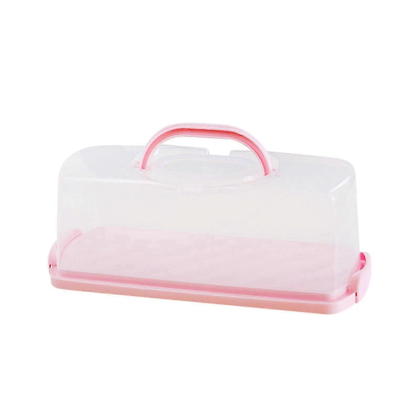 Cake Transport Box Rectangular In Green With Double Carry Handle For Safe Transport Of Cakes Muffins Cake Container With Click Closure