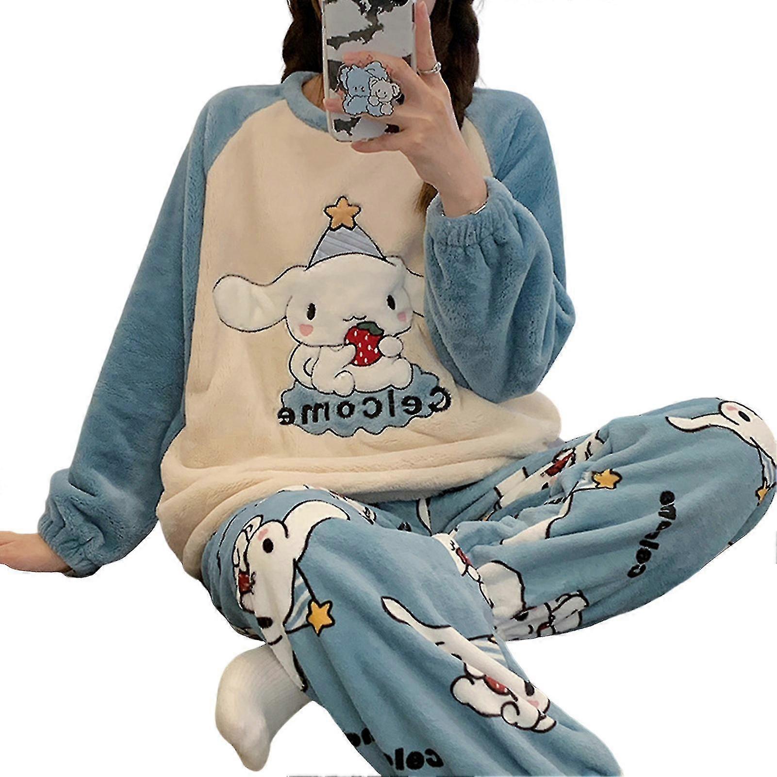 Femmes Pyjama Moelleux Ensemble Kawaii Loisirs Lâche Deux Pièces Vêtements De Nuit Pour Femmes Filles Vêtements De Nuit K
