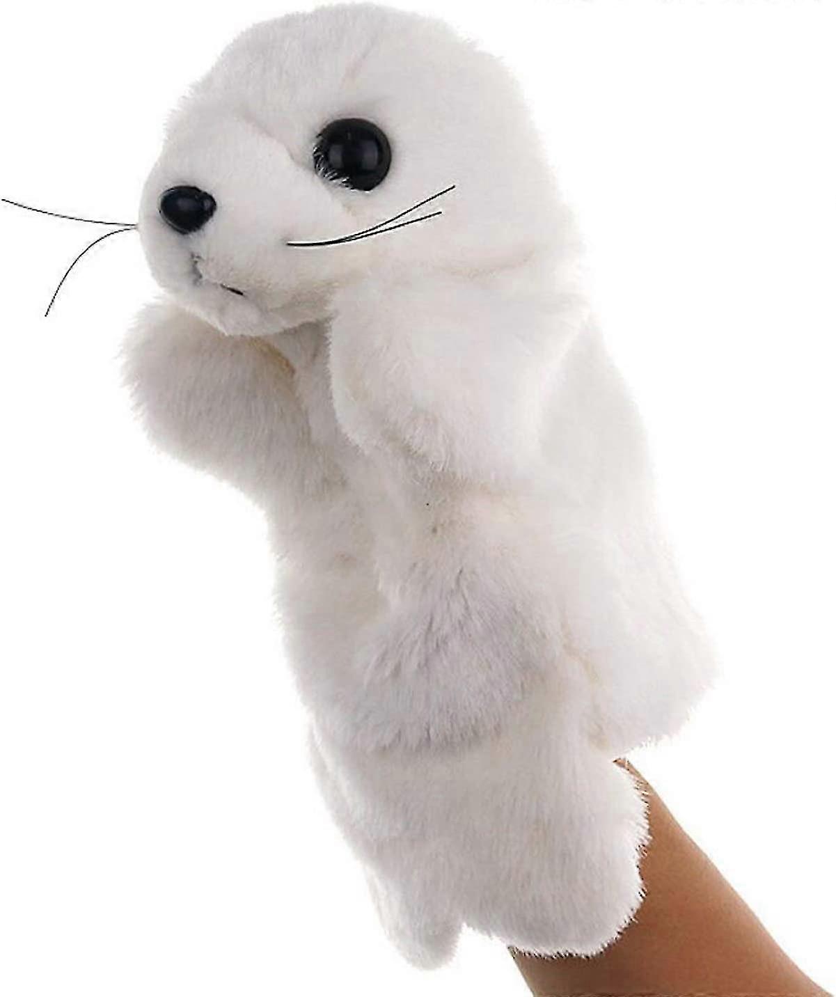 Plush Seal Puppets Stuffed Sea Animal Toys For Imaginative Dress Up Games Stockings Storytelling White