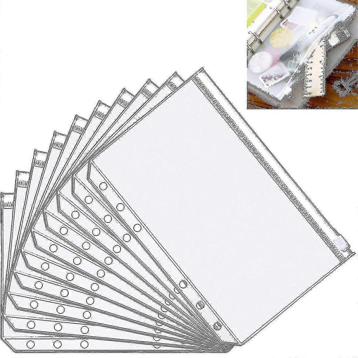 A5 Size Binder Pockets, Plastic Binder 6 Holes Zip Folder
