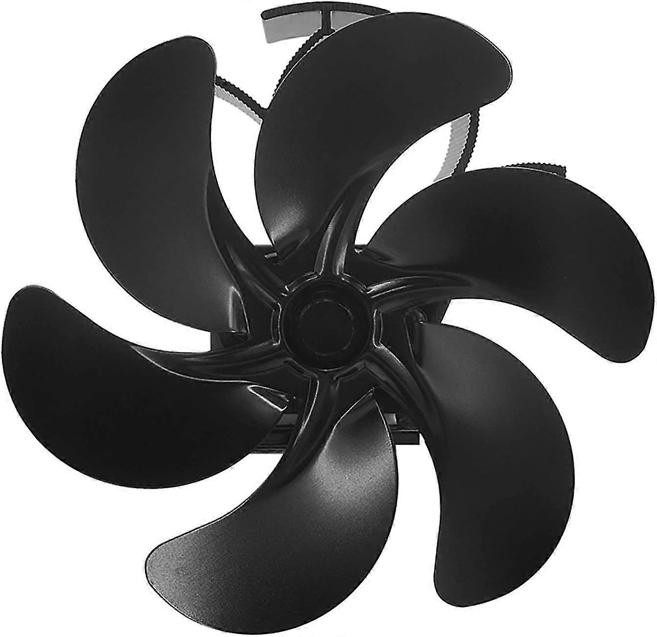 5-Blade Heat Powered Stove Fan, Efficient Heat Distribution, Quiet and Energy Saving (Black)