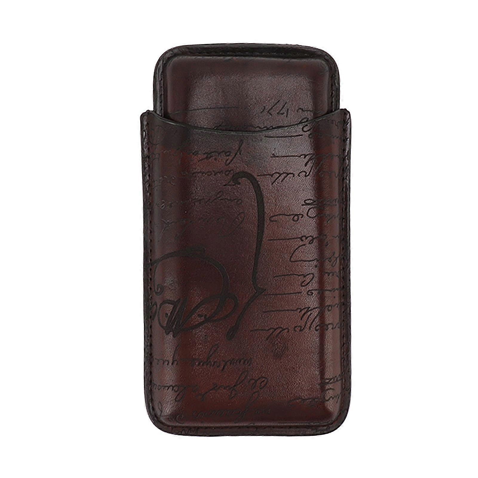Travel Portable Leather Cigar Holder - Soft Touch, Elegant and Breathable Cigar Case for Gift Giving