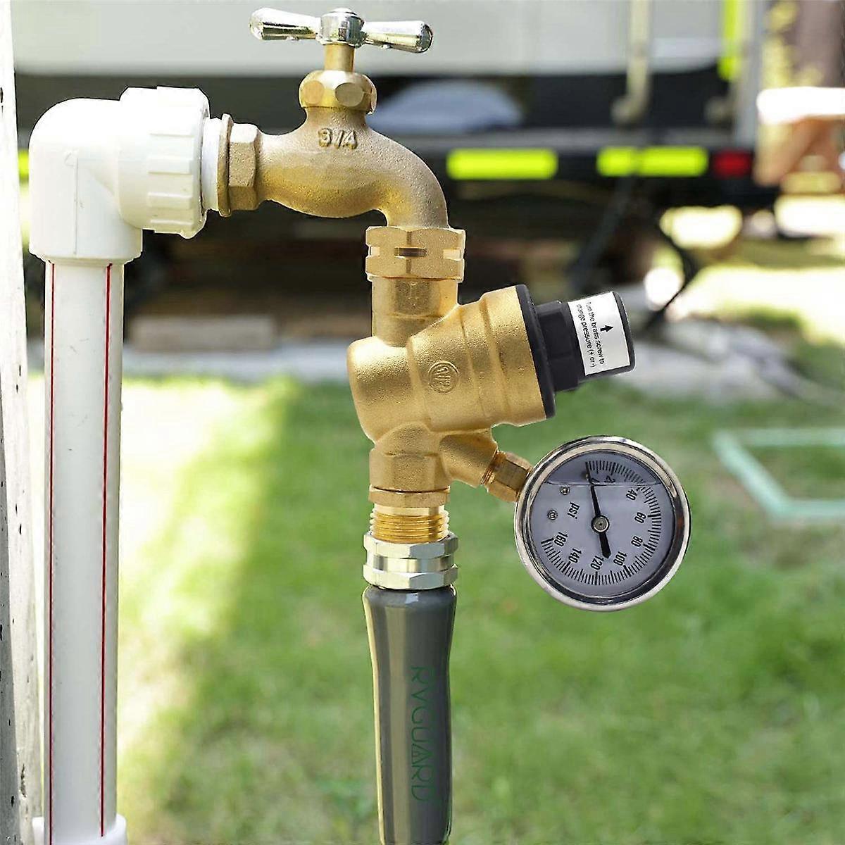 صمام منظم ضغط المياه RV ، مخفض ضغط الماء القابل للتعديل الخالي من الرصاص من النحاس لمعسكر RV