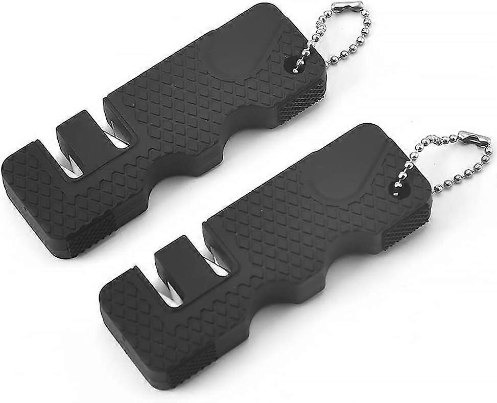 2 Pcs Pocket Knife Sharpener 2 Stages Manual Knife Sharpener Sharp Knife Sharpener for Straight and Serrated Knives Repair and Hone Blades Fast